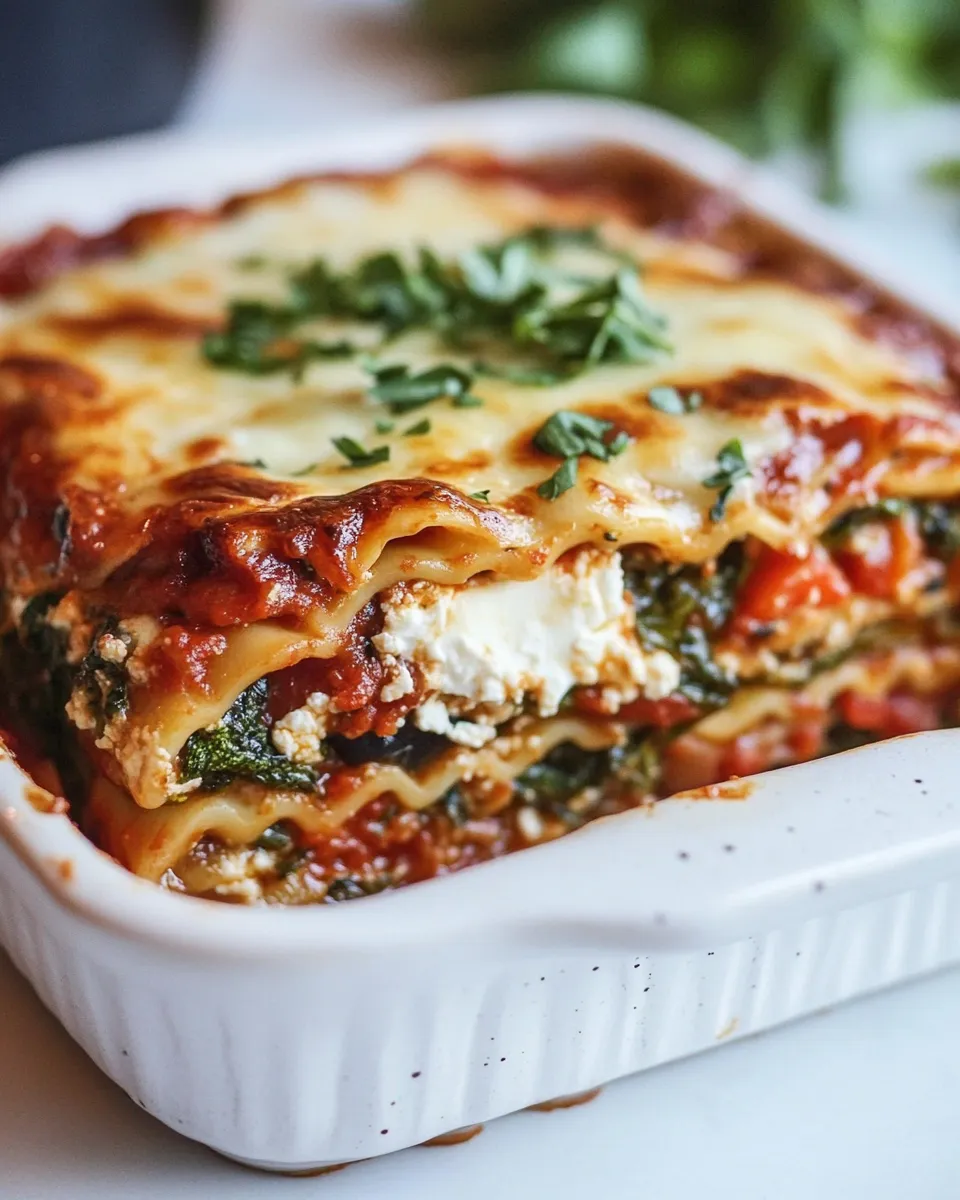 Easy Roasted Vegetable Lasagna with Burrata. picture