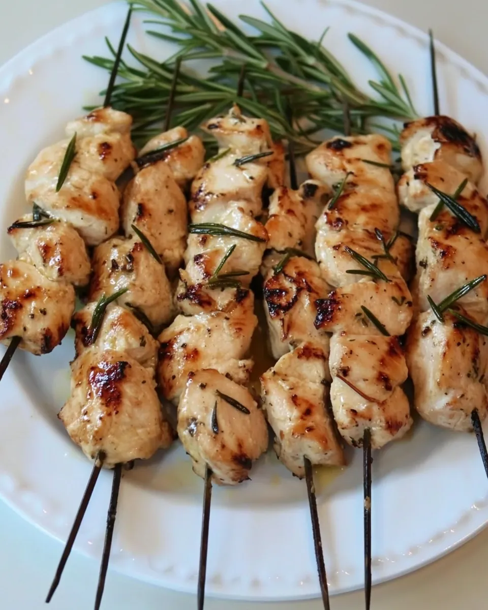 Easy Rosemary Lemon Chicken Skewers recipe photo