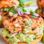 Delicious Salmon Burgers with Avocado Salsa photo
