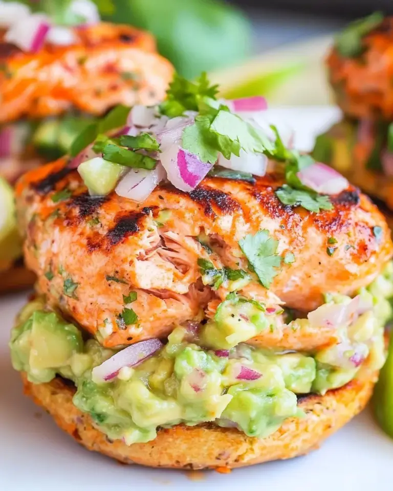 Delicious Salmon Burgers with Avocado Salsa photo