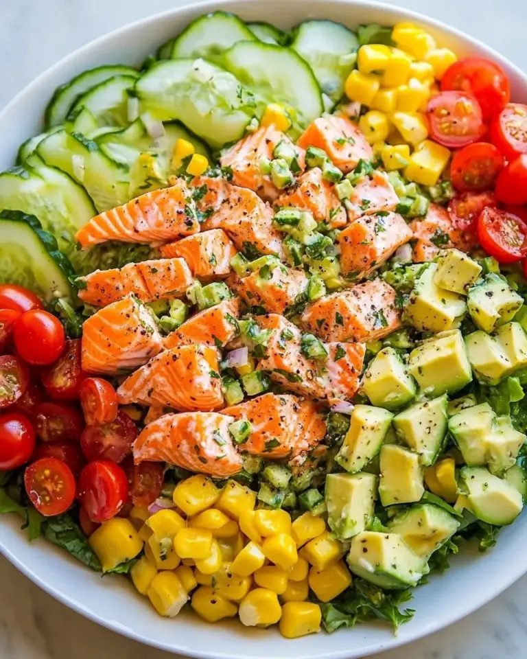 Homemade Salmon Cobb Salad Recipe dish photo