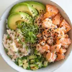 Homemade Salmon Poke Bowls with Crab Salad photo