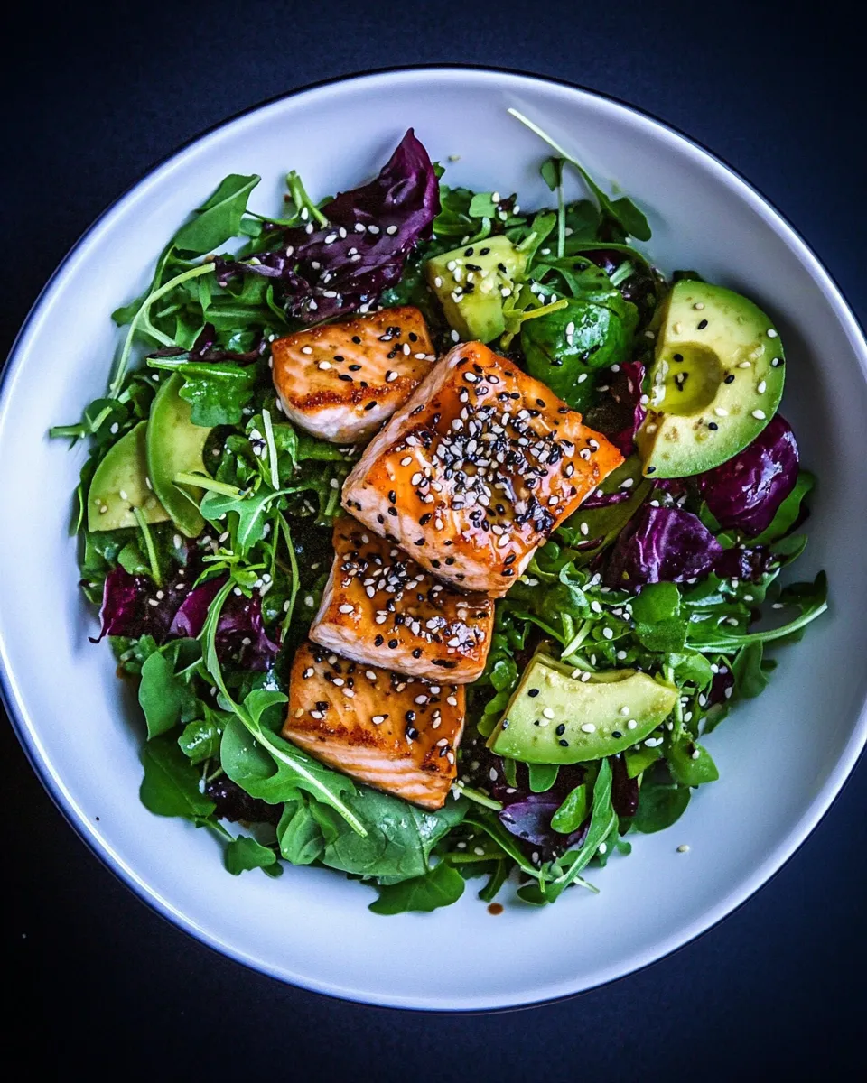 Classic Salmon Salad with a Toasted Sesame Seed Dressing image