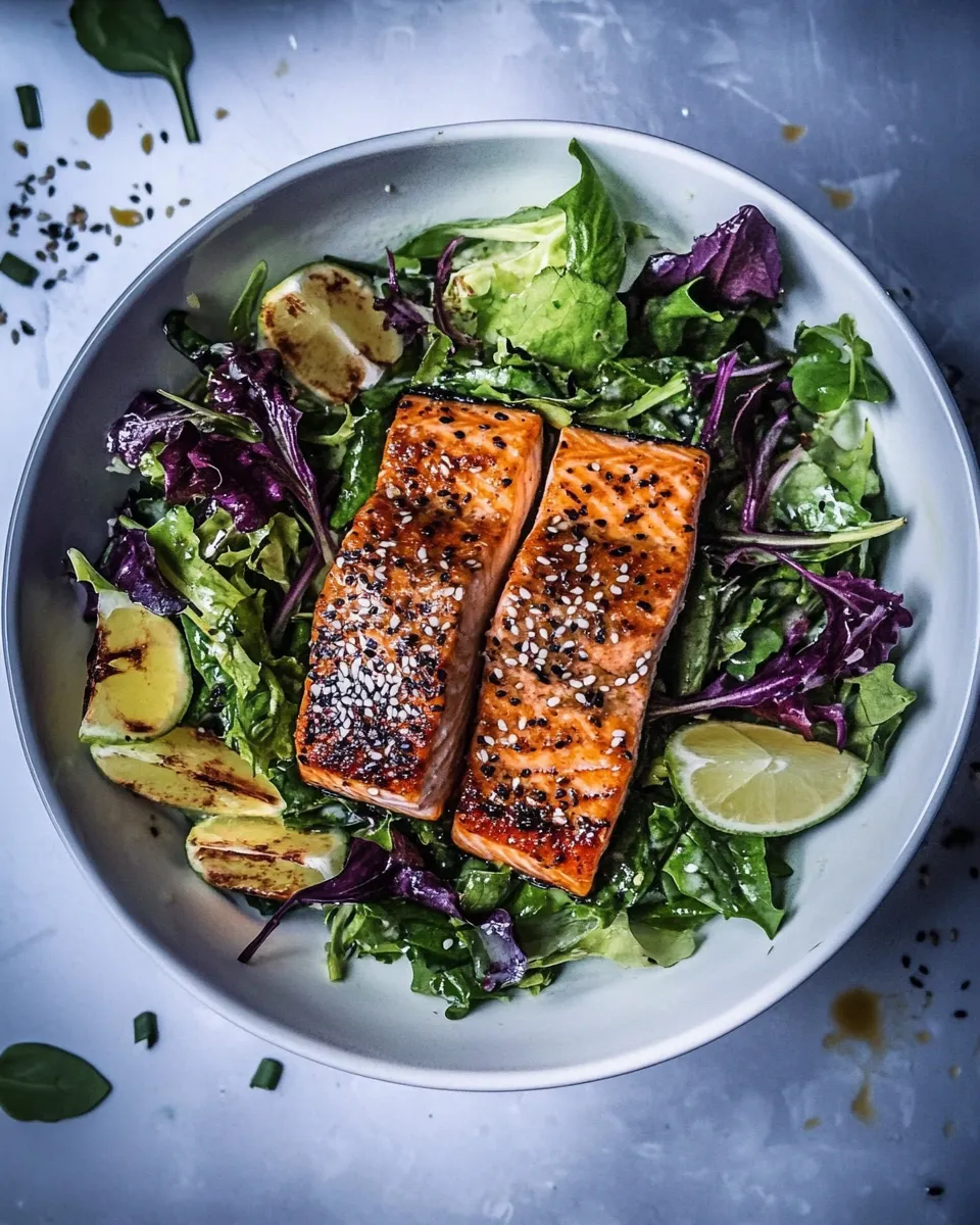 Delicious Salmon Salad with a Toasted Sesame Seed Dressing dish photo