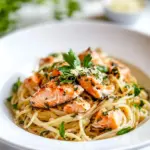 Homemade Salmon Spaghetti with Lemon Garlic Sauce photo