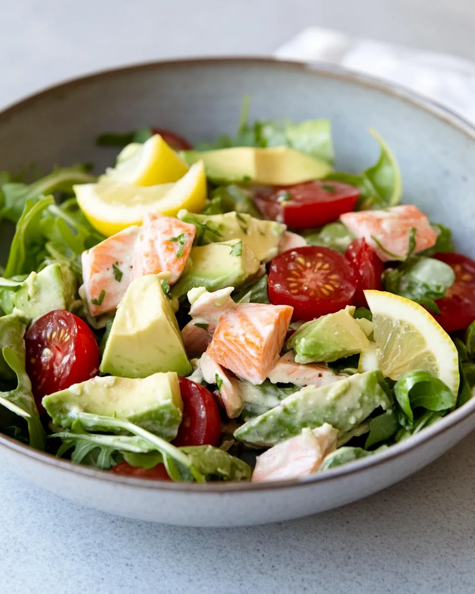 Quick Salmon & Avocado Salad with Lemon Dressing dish photo
