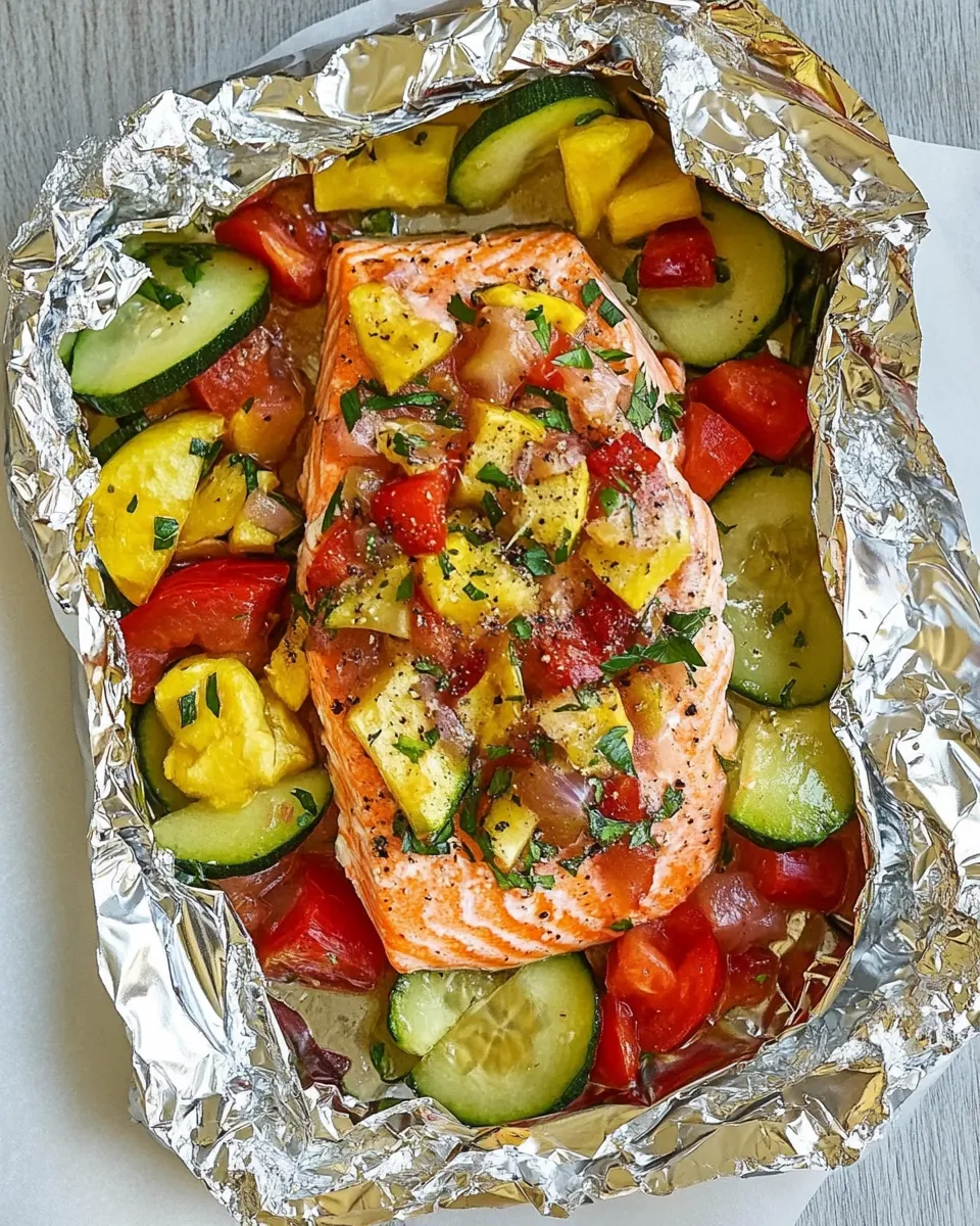 Classic Salmon and Summer Veggies in Foil picture