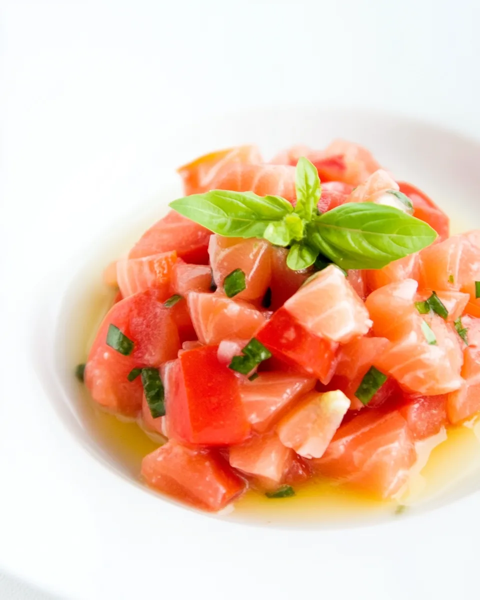 Delicious Salmon and Tomato Tartare dish photo
