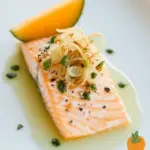 Homemade Salmon with Cantaloupe and Fried Shallots photo