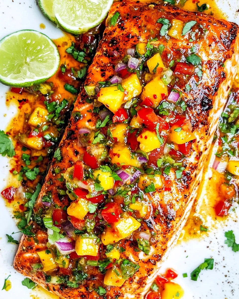 Homemade Salmon with Mango Salsa plate image