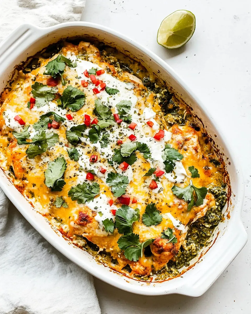 Easy Salsa Verde Chicken Casserole recipe photo