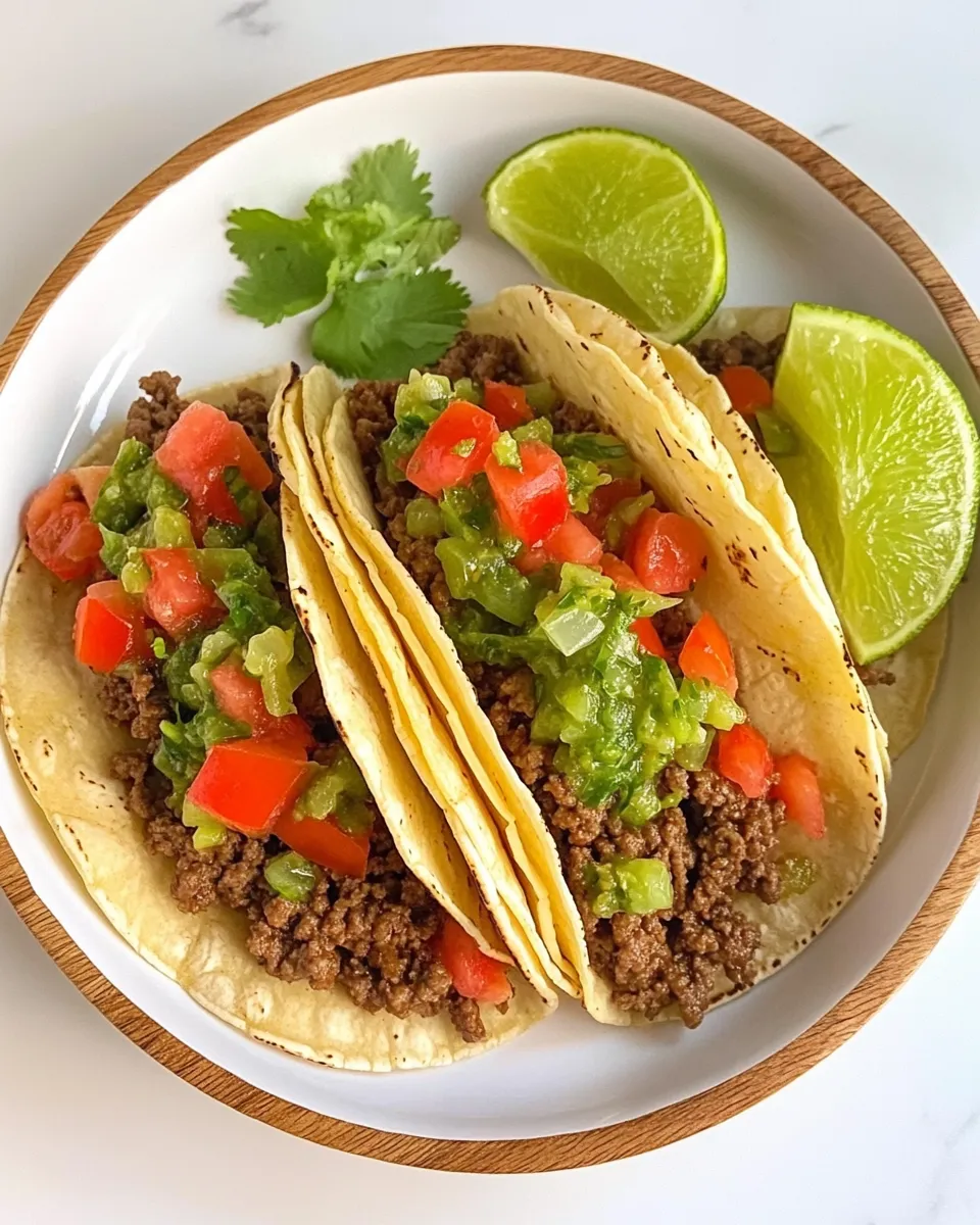 Classic Salsa Verde Ground Beef Tacos image