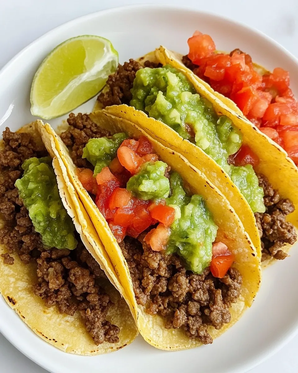 Delicious Salsa Verde Ground Beef Tacos dish photo