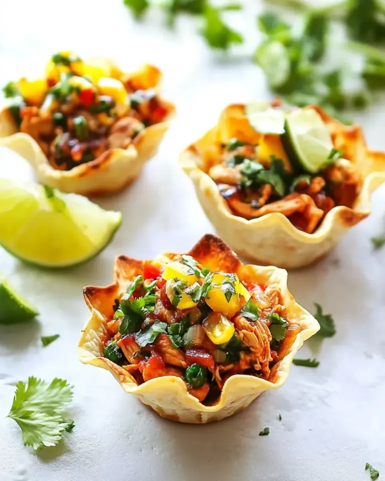 Homemade Salsa Verde Honey Lime Chicken Taco Cups photo