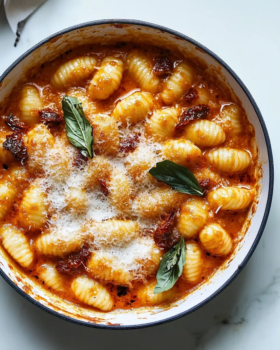 easy Saucy Sun Dried Tomato Gnocchi. recipe image