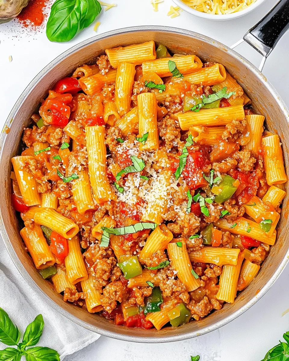 Classic Sausage Rigatoni Pasta Skillet image