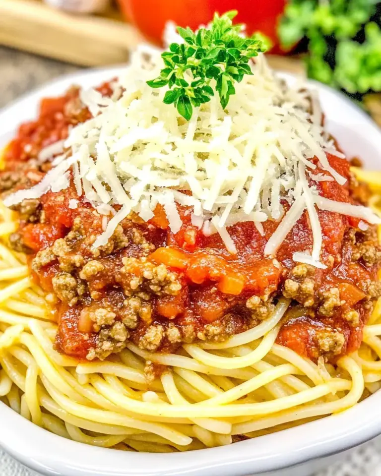 Homemade School Cafeteria Spaghetti & Meat Sauce photo