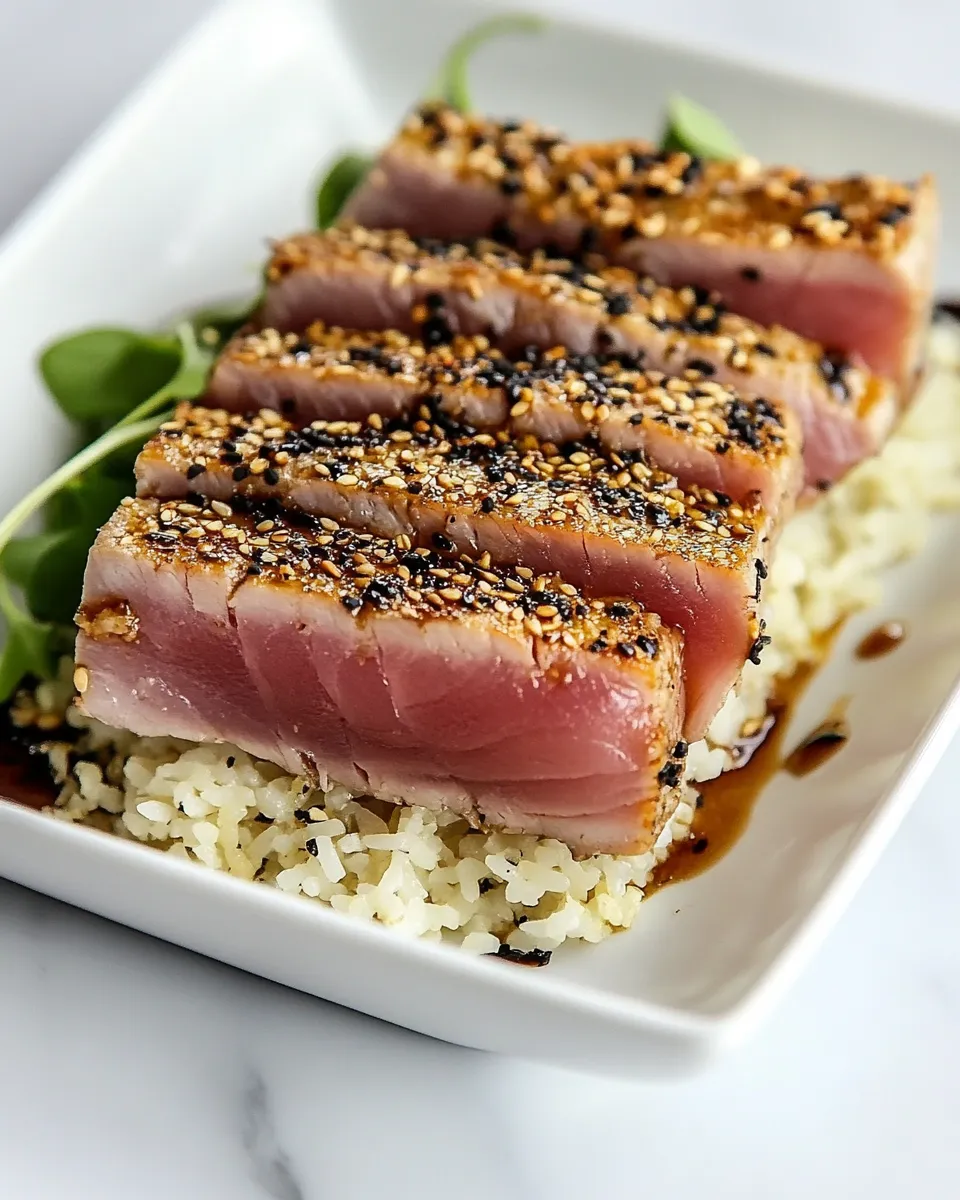 Classic Seared Ahi Tuna dish photo