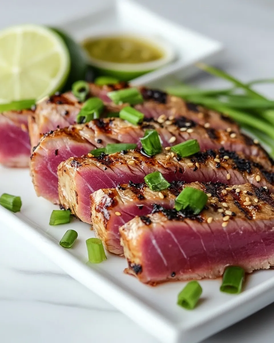 Delicious Seared Ahi Tuna Steak plate image