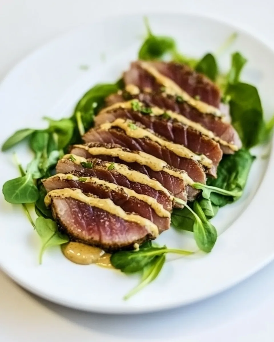 Fresh Seared Tuna with Wasabi Cream dish photo