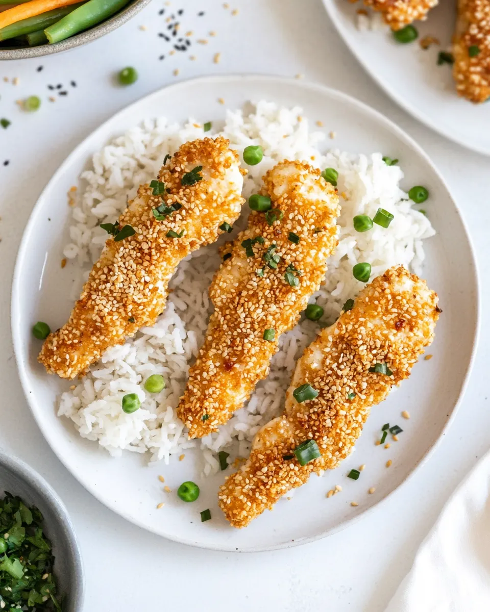 Easy Sesame Encrusted Chicken Tenders recipe image