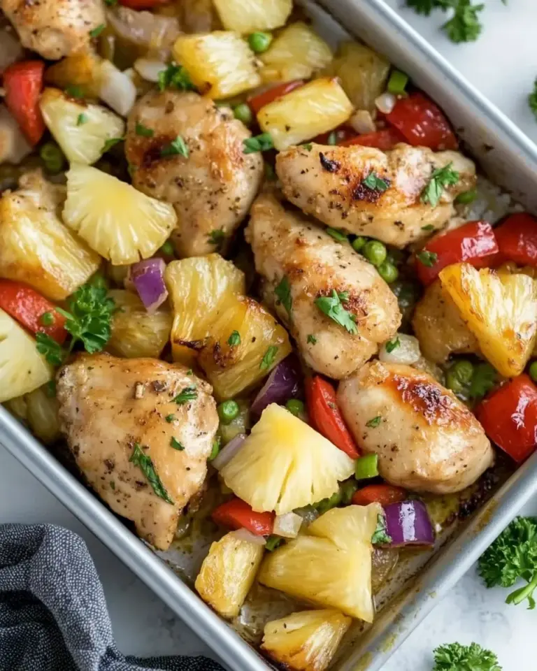 Homemade Sheet Pan Baked Pineapple Chicken recipe photo