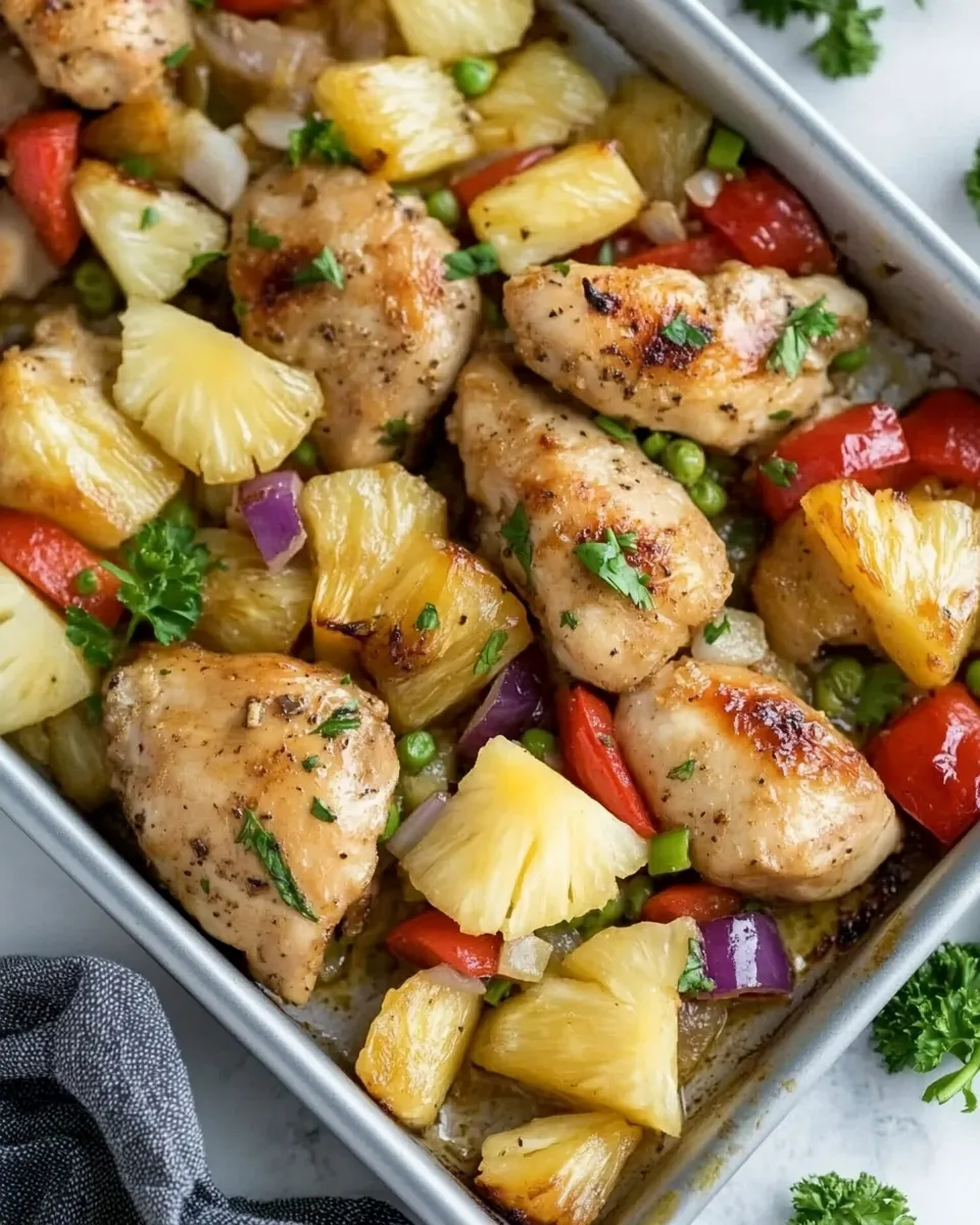 Homemade Sheet Pan Baked Pineapple Chicken recipe photo