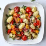 homemade Sheet Pan Gnocchi and Roasted Vegetables. photo
