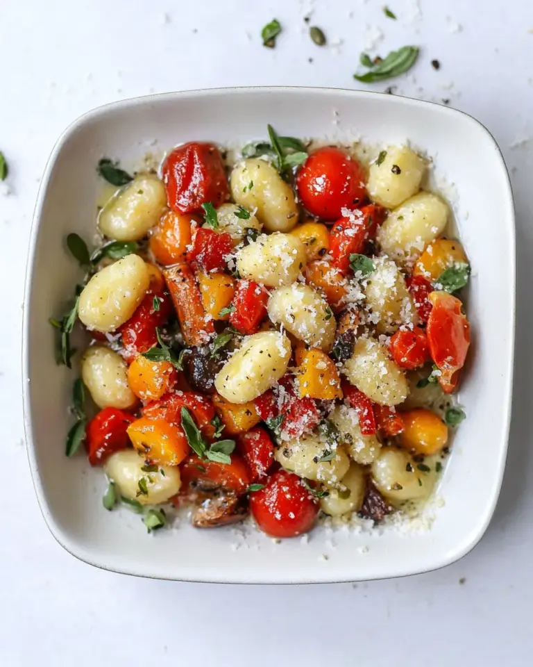 homemade Sheet Pan Gnocchi and Roasted Vegetables. photo