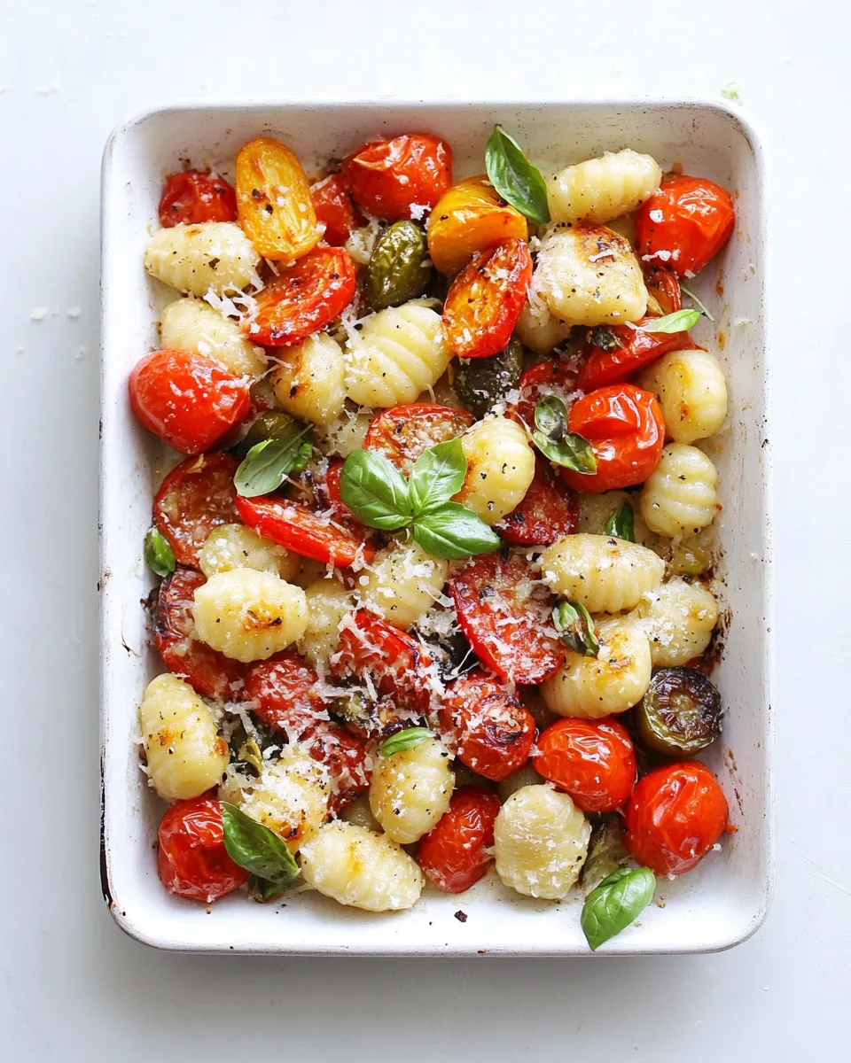 delicious Sheet Pan Gnocchi and Roasted Vegetables. shot