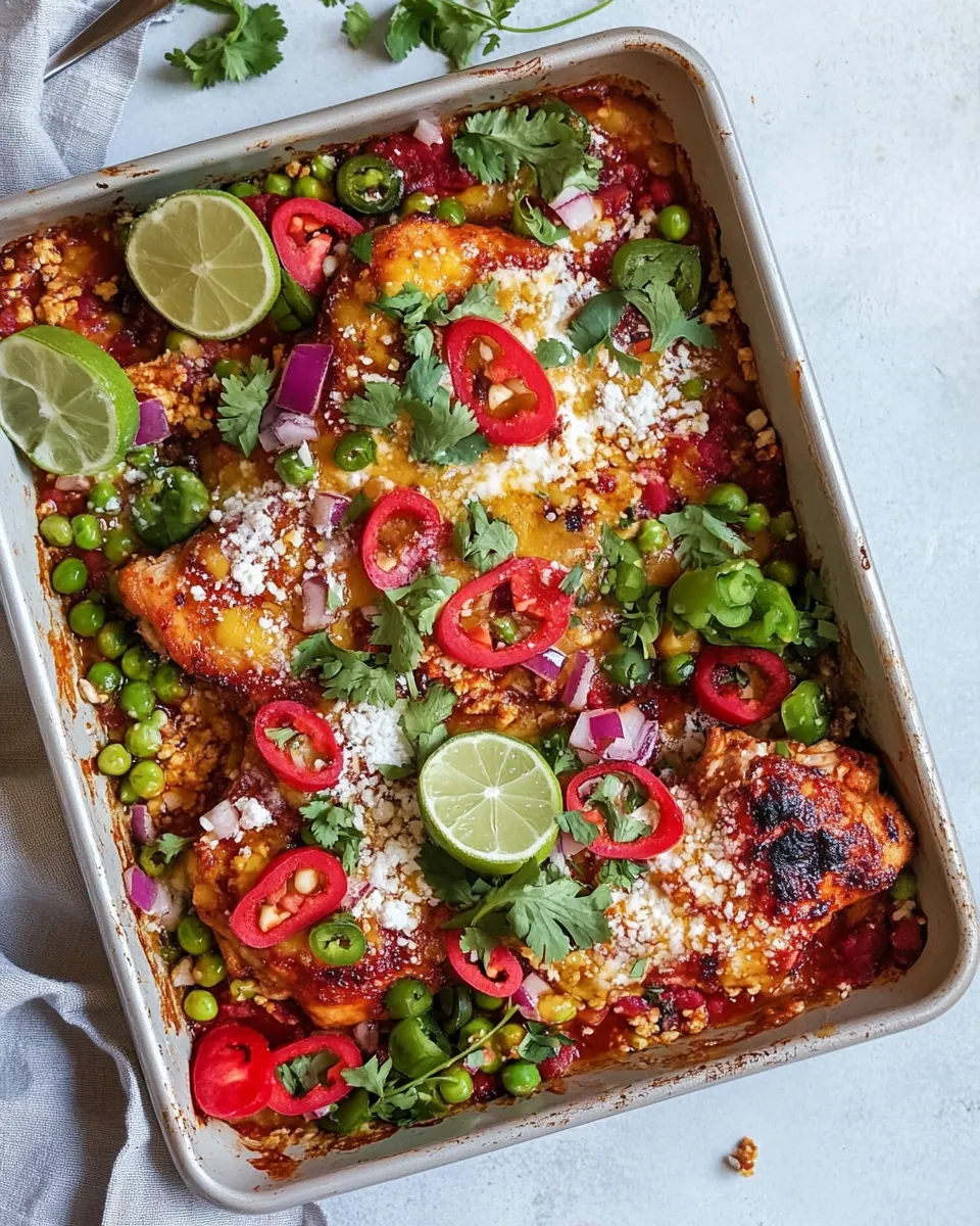 Easy Sheet Pan Nacho Chicken. food shot
