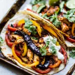 Homemade Sheet Pan Poblano Chicken Fajitas. recipe photo