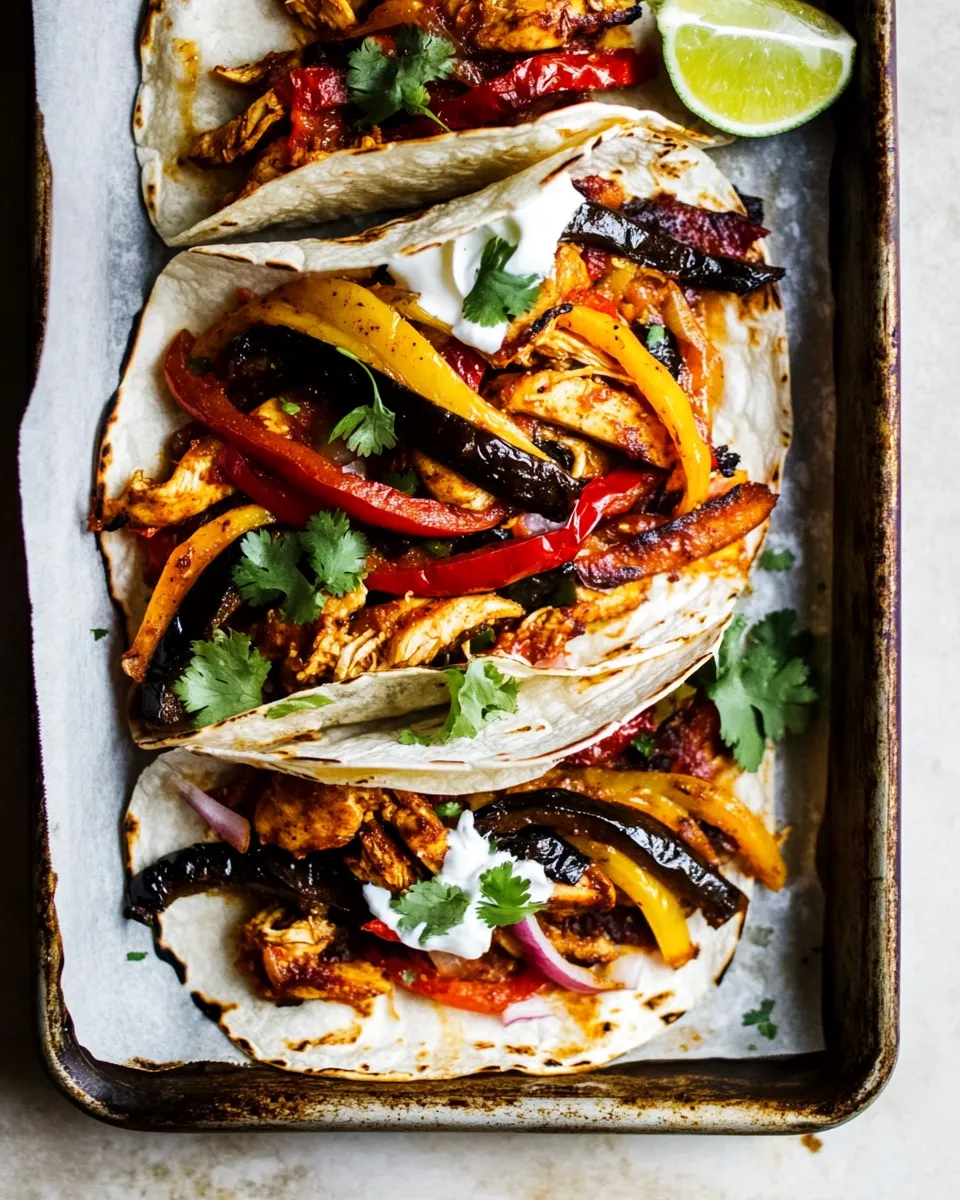 Delicious Sheet Pan Poblano Chicken Fajitas. picture