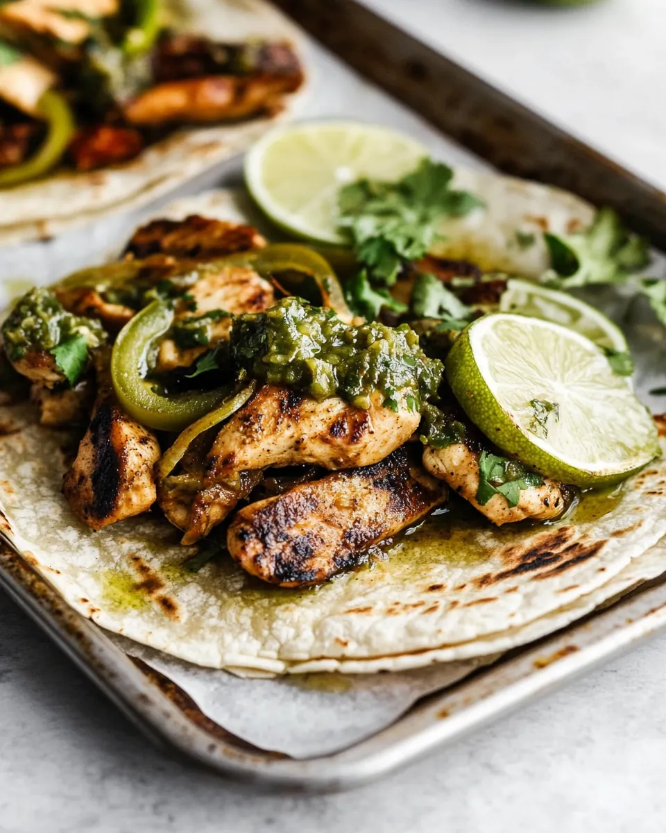 Delicious Sheet Pan Salsa Verde Chicken Fajitas dish photo