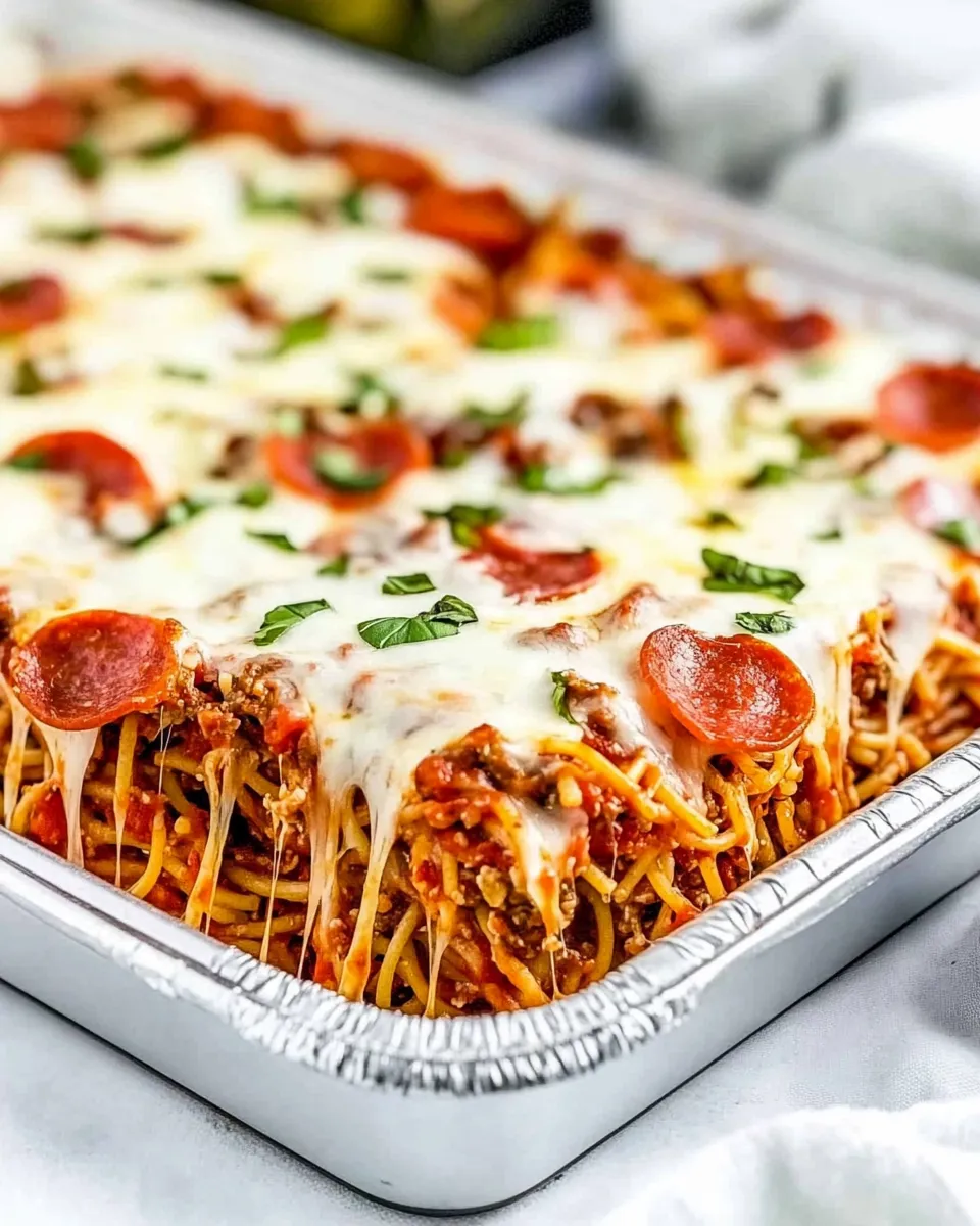 Classic Sheet Pan Spaghetti Pizza image
