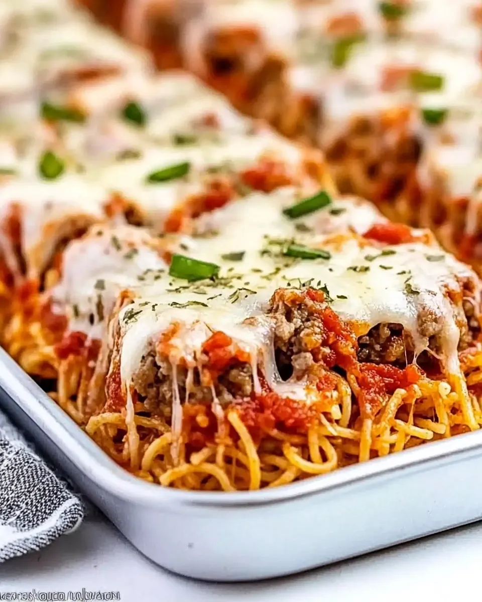Delicious Sheet Pan Spaghetti Pizza plate image