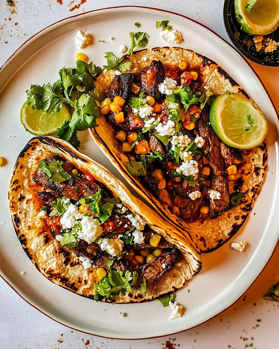 Classic Sheet Pan Steak and Chipotle Corn Tacos. recipe photo