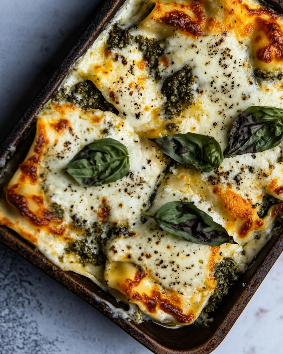 Homemade Sheet Pan White Pesto Lasagna. recipe photo