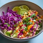 Homemade Shredded Chicken Burrito Bowls with Cabbage Slaw recipe photo