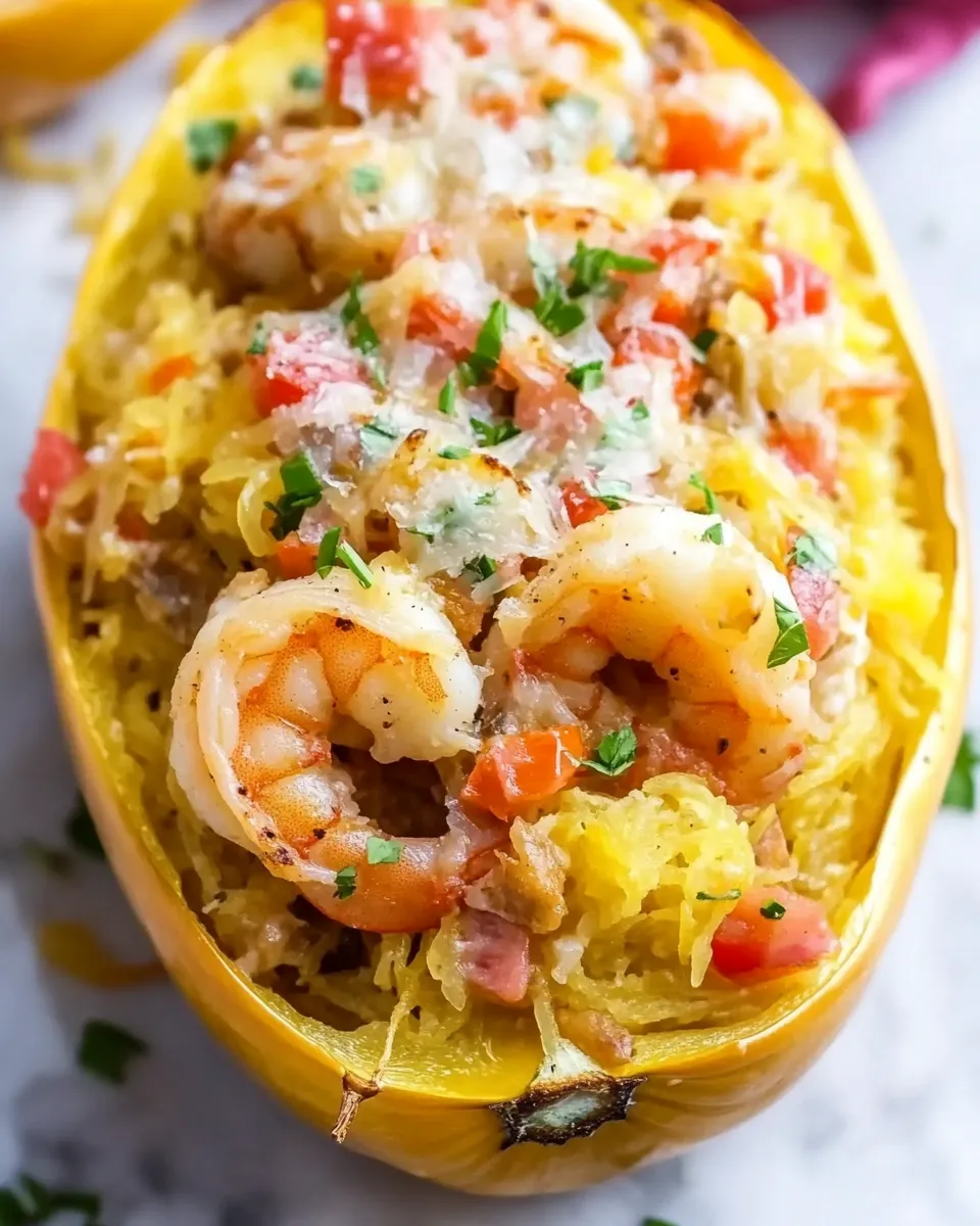 Homemade Shrimp Fajita Stuffed Spaghetti Squash photo
