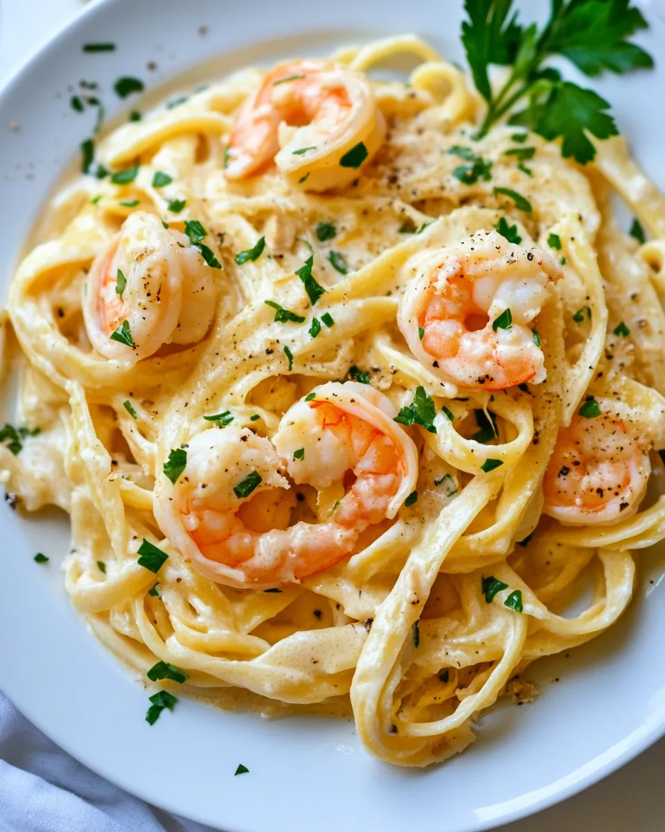 Classic Shrimp Fettuccine Alfredo image