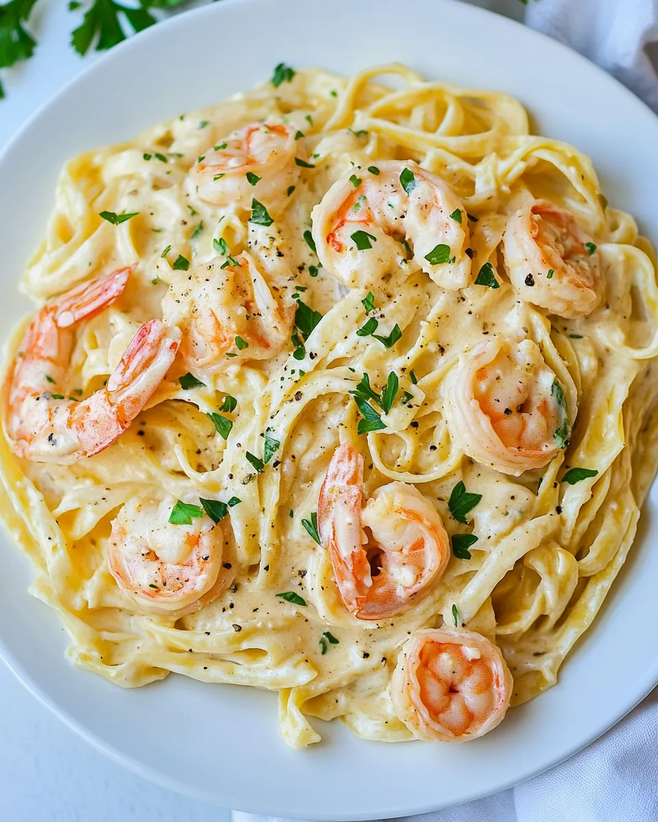 Delicious Shrimp Fettuccine Alfredo shot