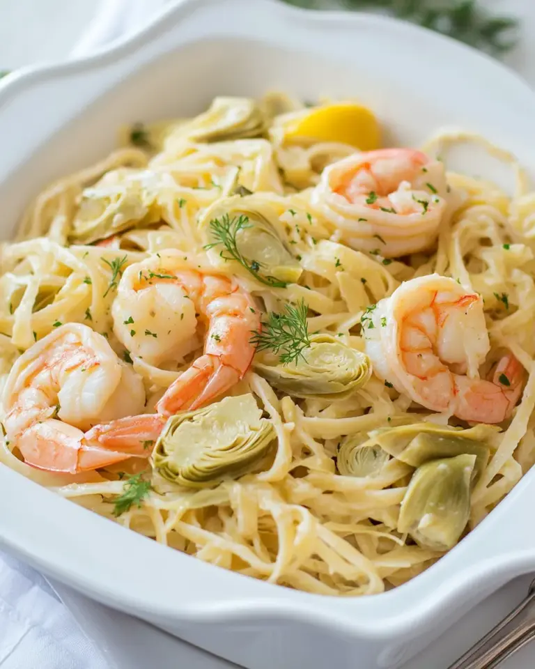 homemade Shrimp and Artichoke Linguine Recipe photo