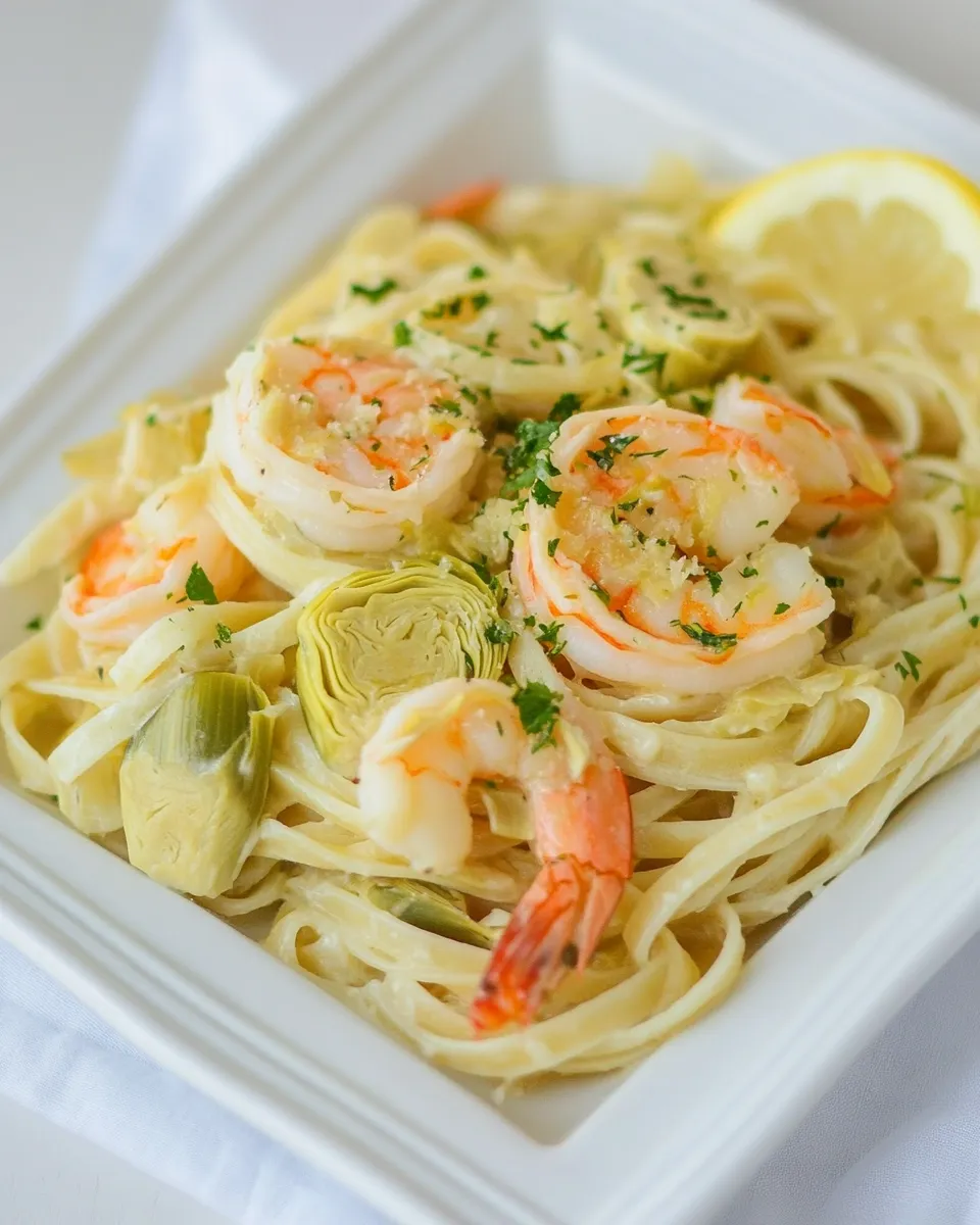 classic Shrimp and Artichoke Linguine Recipe image