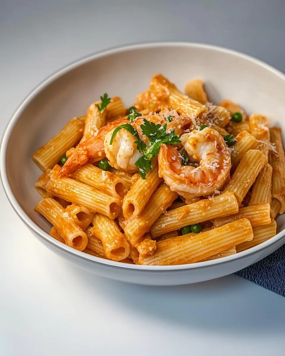 Homemade Shrimp and Pea Rigatoni photo