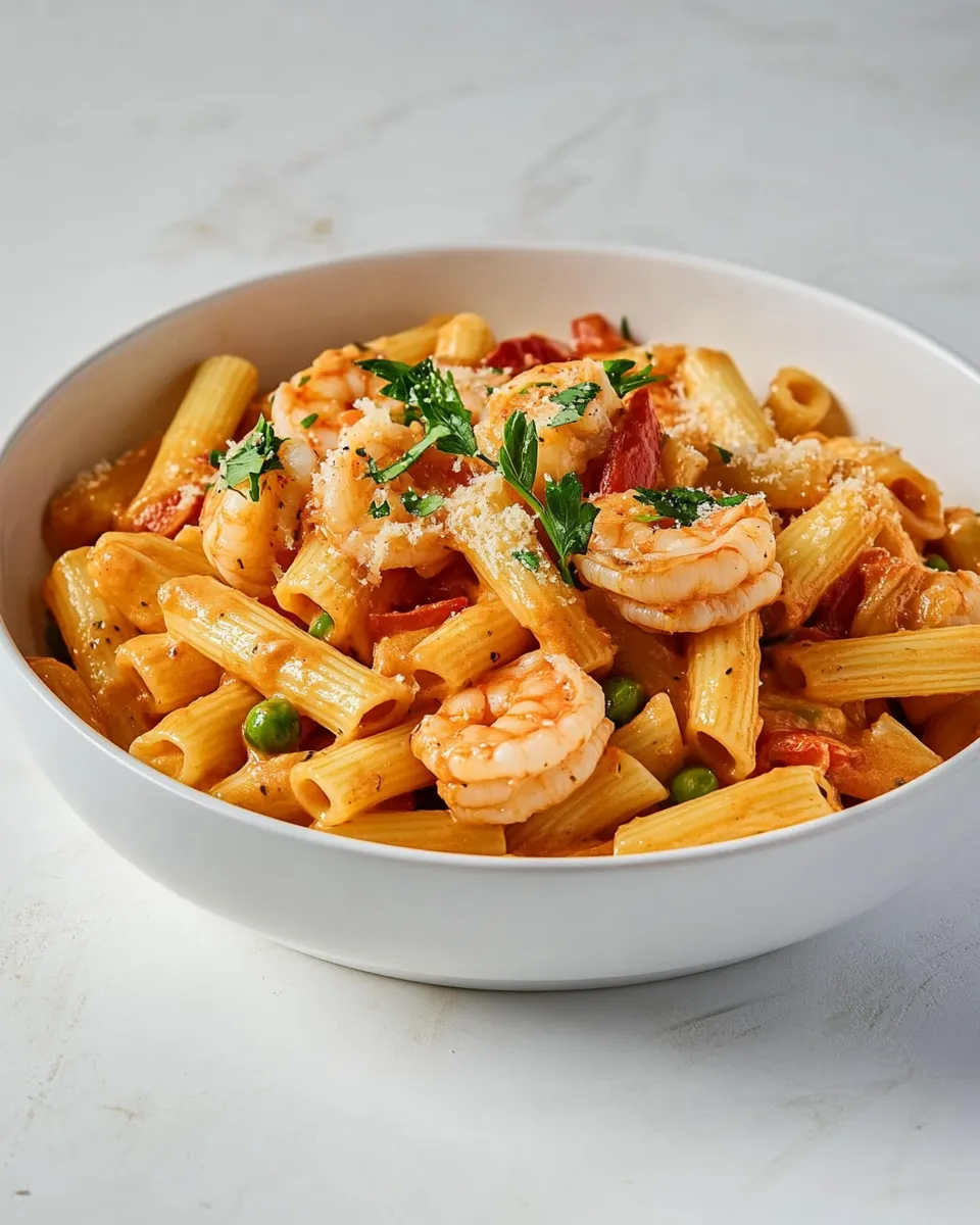 Classic Shrimp and Pea Rigatoni image