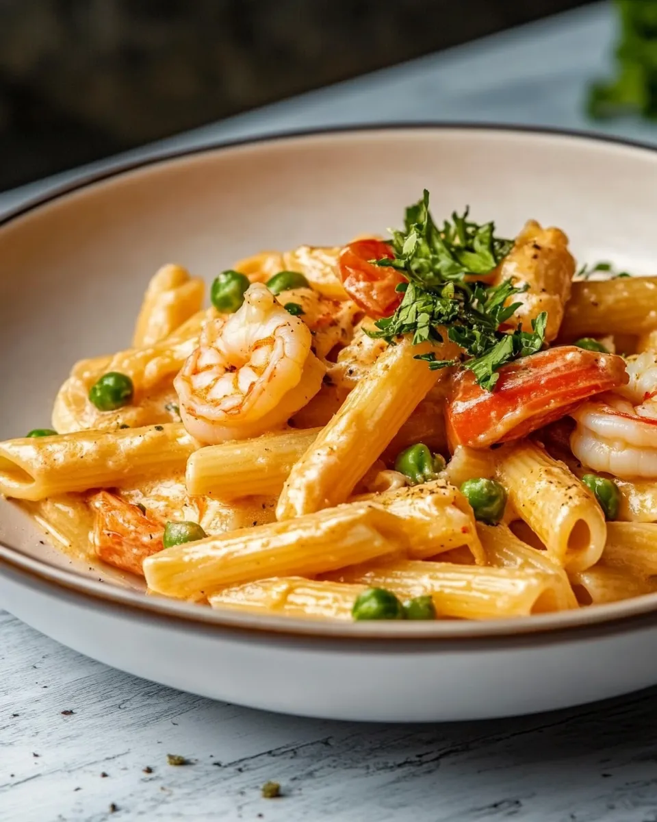 Easy Shrimp and Pea Rigatoni recipe photo