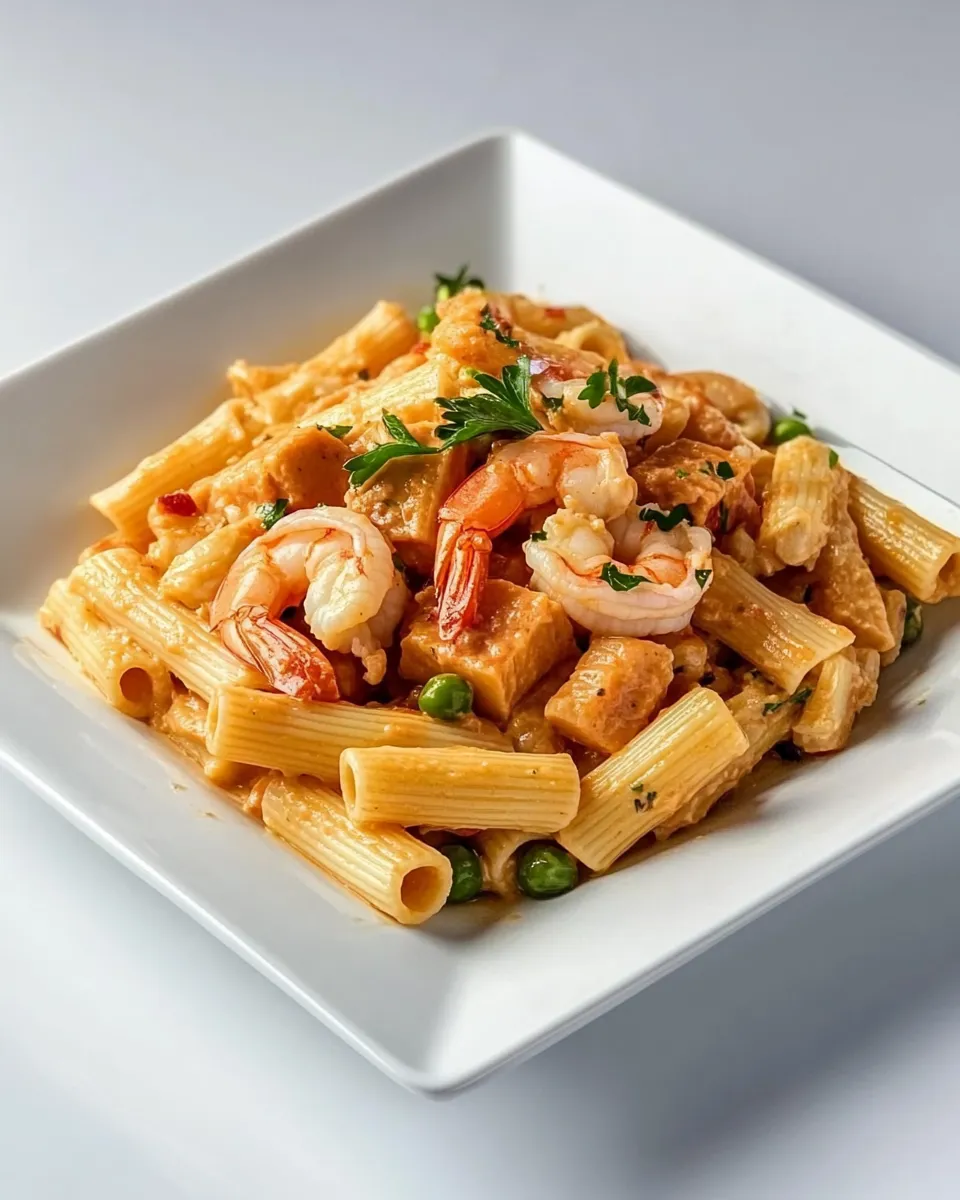 Delicious Shrimp and Pea Rigatoni dish photo