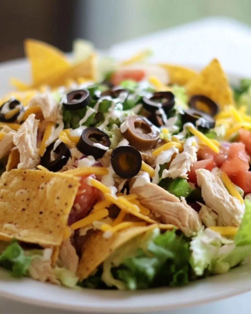 Easy Simple Chicken Nacho Salad Recipe recipe image