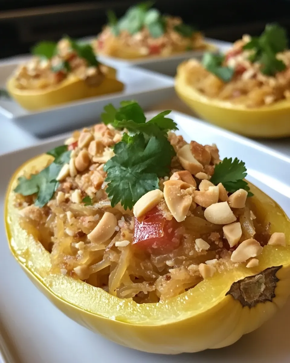 Delicious Simple Thai Peanut Spaghetti Squash Boats (3 Ways!) dish photo
